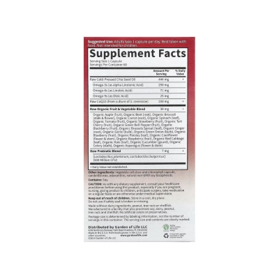 Raw Coq10, 200mg, 60 Cápsulas, Garden Of Life 