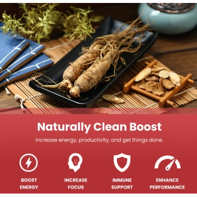 Korean Panax Ginseng 12000mg, 120 Cápsulas, NutraChamps