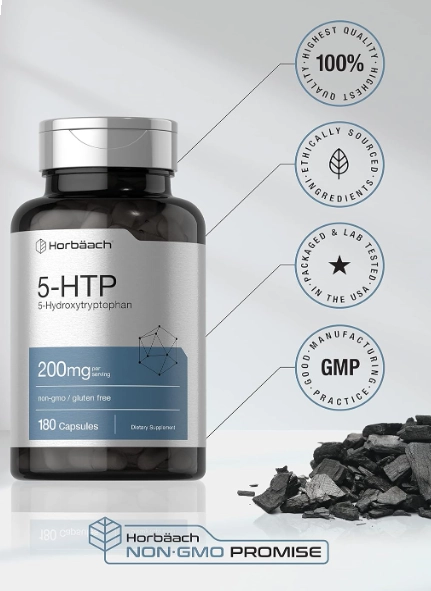 5HTP 200mg, 180 Cápsulas, Horbaach