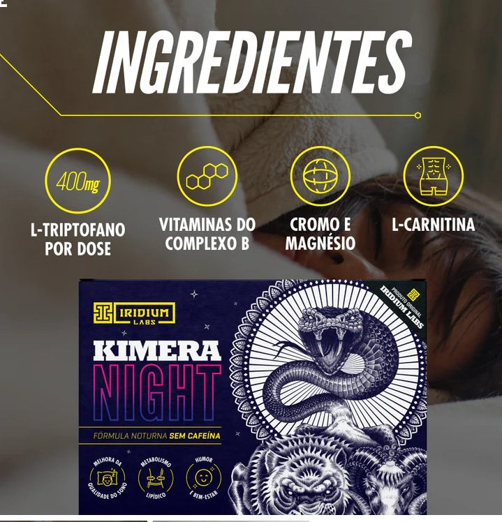 Kimera Night,  Redução da Ansiedade e Controle do Apetite, 60 Comprimidos, Iridium Labs