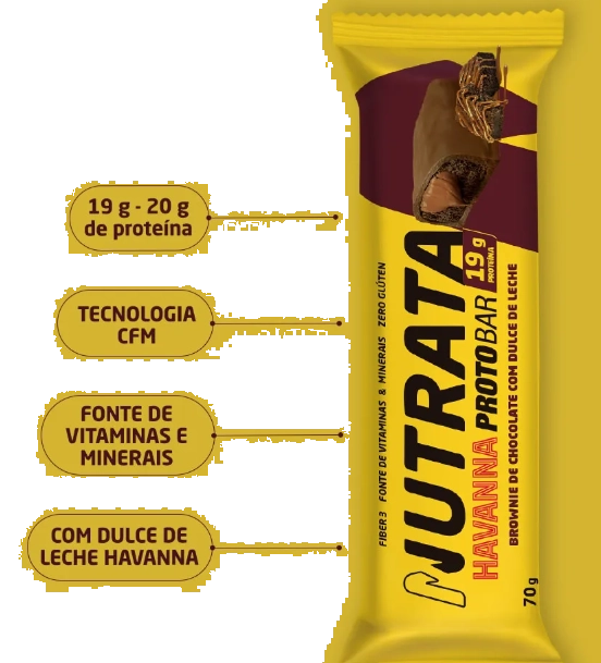 Barra de Proteína Protobar, Sabores, 3 Unidades 70g Cada, Nutrata