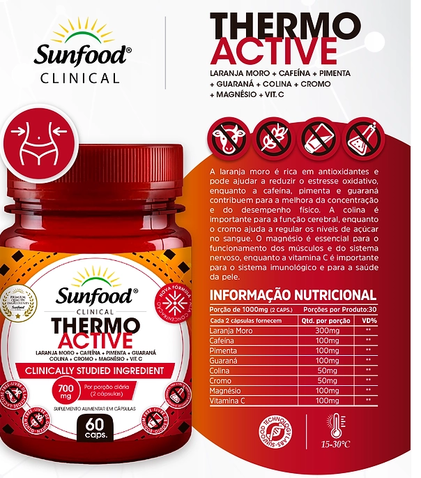 Thermo Active, 700mg, 60 Cápsulas, Sunfood