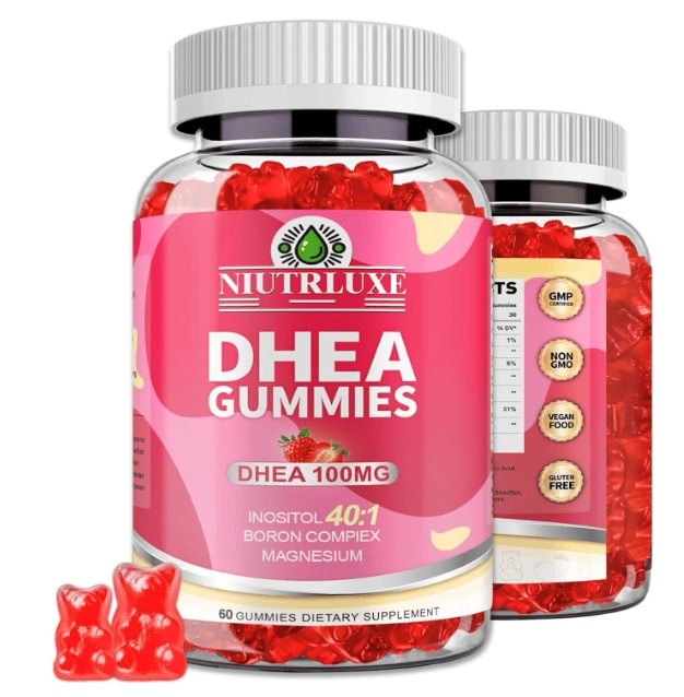 DHEA 100mg, com Boro, Inositol e Magnésio, 60 Gomas, Niutrluxe