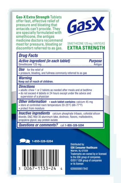 Gas-X Extra Forte, 120 Cápsulas