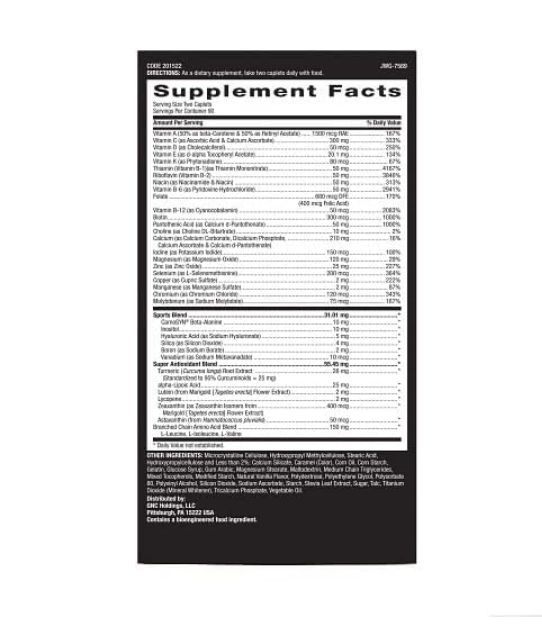 Multivitamínico Mega Men Sport, 180 Cápsulas, GNC