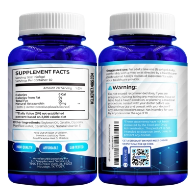 Astaxantina 10mg, 60 Cápsulas, We Like Vitamins