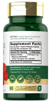 Hibiscus Flower Extract, 1100mg, 120 Capsules, Carlyle