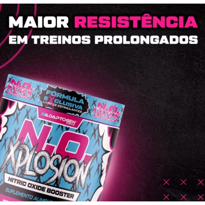 N.O Xplosion, Precursor de Óxido Nítrico, Resistência e Performance, 240g Sabor Frutas Vermelhas, Adaptogen