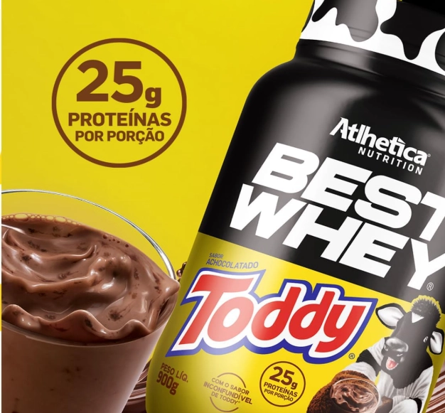 Best Whey, 900g, Sabor Achocolatado Toddy, Atlhetica Nutrition