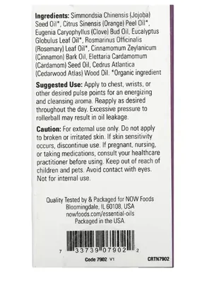 Óleos Essenciais, Roll-On de Defesa Sazonal, 10 ml, Now