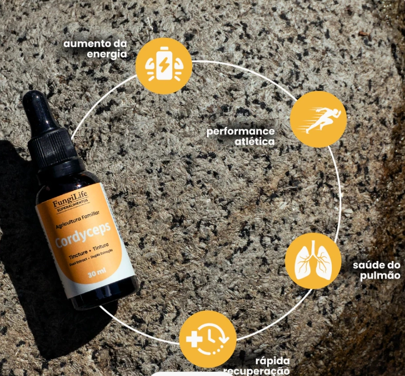 Cogumelo Cordyceps Militaris, 30ml Extrato Líquido, Microdose Life