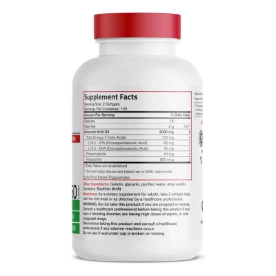 Antarctic Krill Oil, 2000Mg, 120 Cápsulas, Bronson
