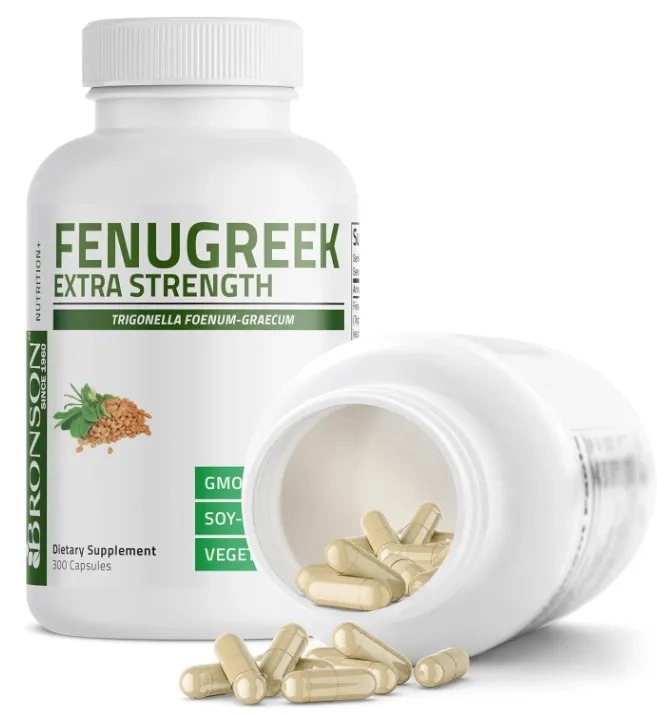 Fenugreek Seed Powder, Feno Grego 240mg, 300 Cápsulas, Bronson