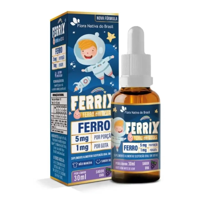 FERRIX (Ferro infantil) 30ml, Sabor Uva - Flora Nativa do Brasil