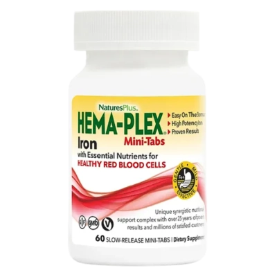 Ferro Hema-Plex Iron, 60 Cápsulas - Natures Plus