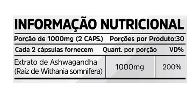 Ashwagandha, 1000mg, 60 Cápsulas, Nutrivitalle