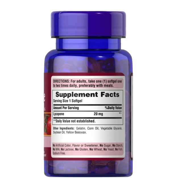 Licopeno (Lycopene), 20mg, 60 Cápsulas, Puritans Pride