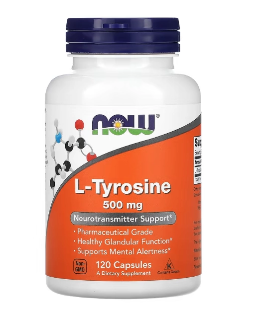 L-Tirosina, 500 mg, 120 Cápsulas, Now