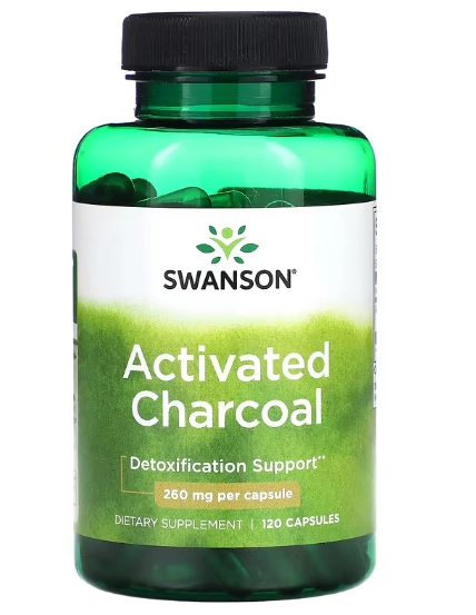 Charcoal Activated (Carvão Ativado), 260mg, 120 Cápsulas, Swanson