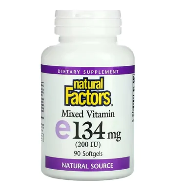 Mistura de Vitamina E, 200 UI, 90 Cápsulas, Natural Factors