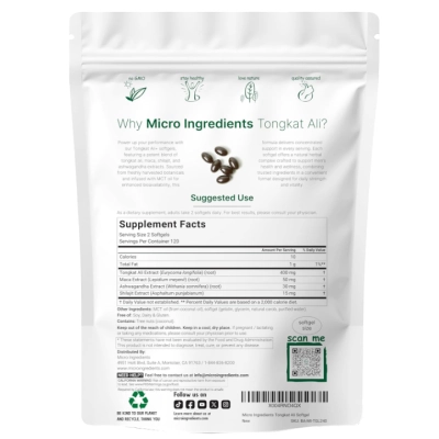 Tongkat Ali+ para Homens com Maca, Shilajit e Ashwagandha, 240 Cápsulas, Micro Ingredients