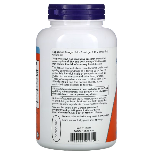 Ultra Ômega 3, 1000mg, 500 EPA 250 DHA 180 Cápsulas, Now