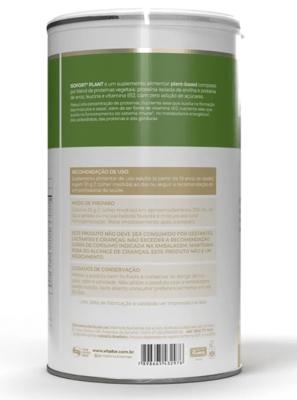 Isofort plant, 450g Sabor Baunilha, Vitafor