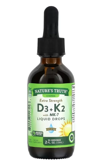 Vitamina D3 + K2 MK-7 Liquida, 59ml, Nature's Truth