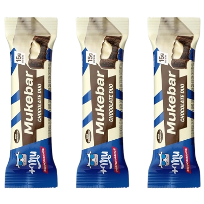 Barra de Proteína Mukebar, 15g de Proteína, Sabor Chocolate Duo, 3 Unidades, 60g Cada, +Mu
