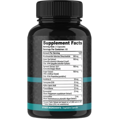 NAD+, Astaxantina, Resveratrol e CoQ10, 300mg, 120 Cápsulas, VitaBem