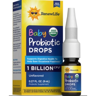 Probiotic Drops Kids, Probióticas para Bebês 1 bilhão CFU, 8ml, Renew Life