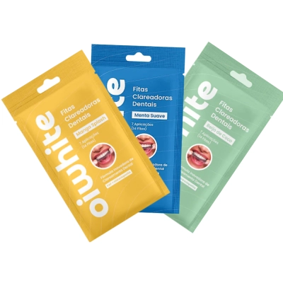 Fitas Clareadoras Dentais 1 kit, 7 Aplicações (14 Fitas) Sabores - Oiwhite