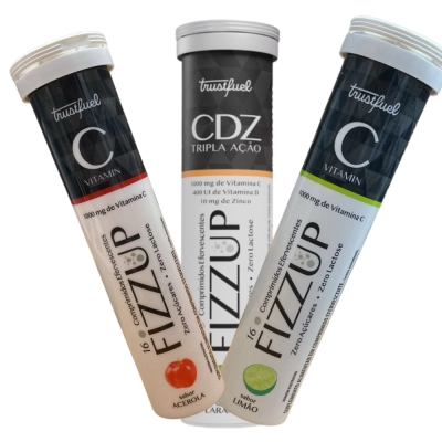 Fizz Up Cdz - Vitaminas C, D E Zinco, 16 Comprimidos, Sabores - Trustfuel