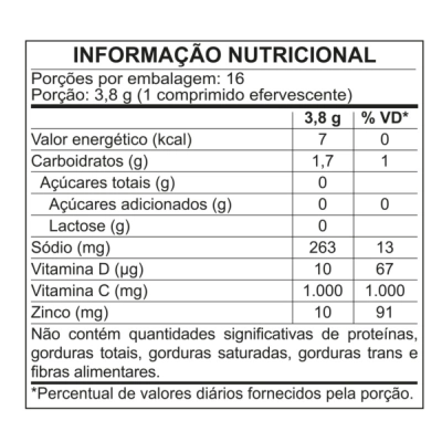 Fizz Up Cdz - Vitaminas C, D E Zinco, Sabor Laranja, 16 Comprimidos - Trustfuel