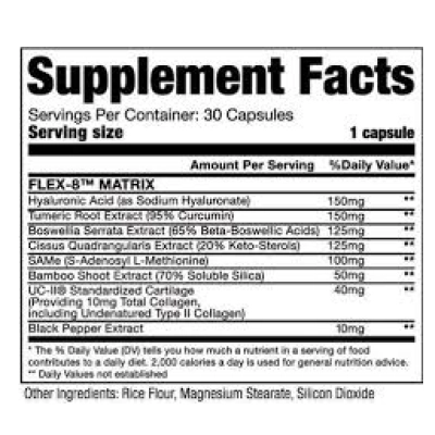 Flex 8 Joint Support, Suporte para Articulações, 30 Cápsulas, Dragon Pharma