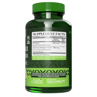 Garcínia Cambogia, 1000mg, 60 Cápsulas, Earths Creation
