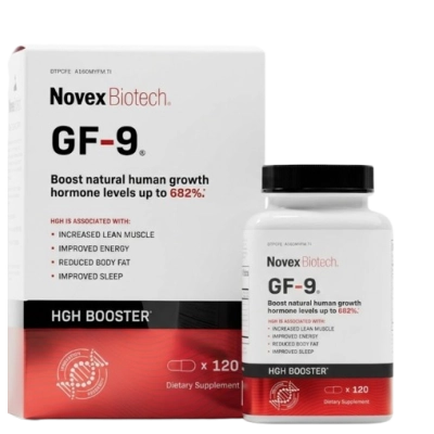 GF-9 Suplemento para Aumentar o Hormônio do Crescimento (HGH) Masculino, 120 Cápsulas, Novex Biotech