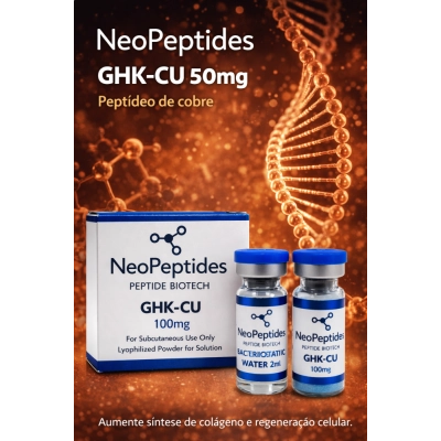 GHK-CU 100mg, Peptídeo de Cobre, com Água Bacteriostática, NeoPeptides 