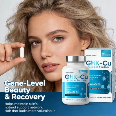 GHK-CU 120mcg, Peptídeo de Cobre, 120 Cápsulas, Maximum Strength