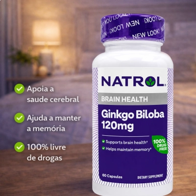 Ginkgo Biloba, 120mg, 60 Cápsulas, Natrol