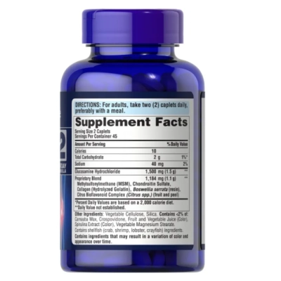 Glucosamina  Condroitina e MSM, Força Tripla, 90 comprimidos, Puritans Pride