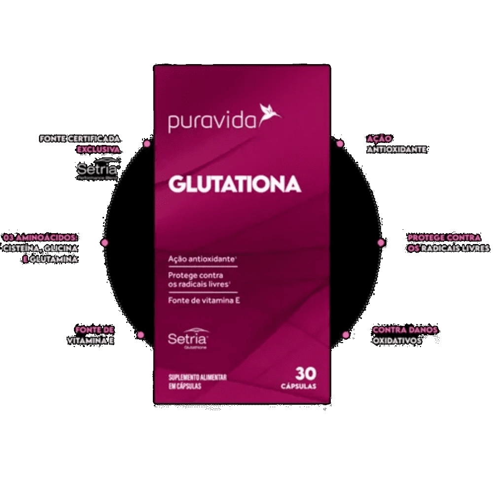 Glutationa Com Selo Setria 250mg + Vitamina E - 30 Cápsulas - Puravida