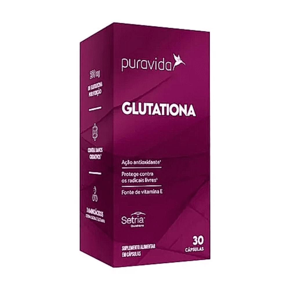 Glutationa Com Selo Setria 250mg + Vitamina E - 30 Cápsulas - Puravida