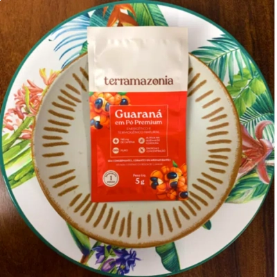 Guaraná em Pó, 3 Unidades, Sachê 5g Cada, Terramazonia