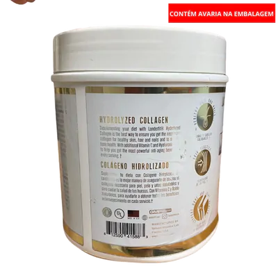 Hydrolyzed Collagen 3&1 Vitamina C Acido Hialuronico - Sabor Naranja Frasco de 405 g - Landerfit  (Pequena Avaria)