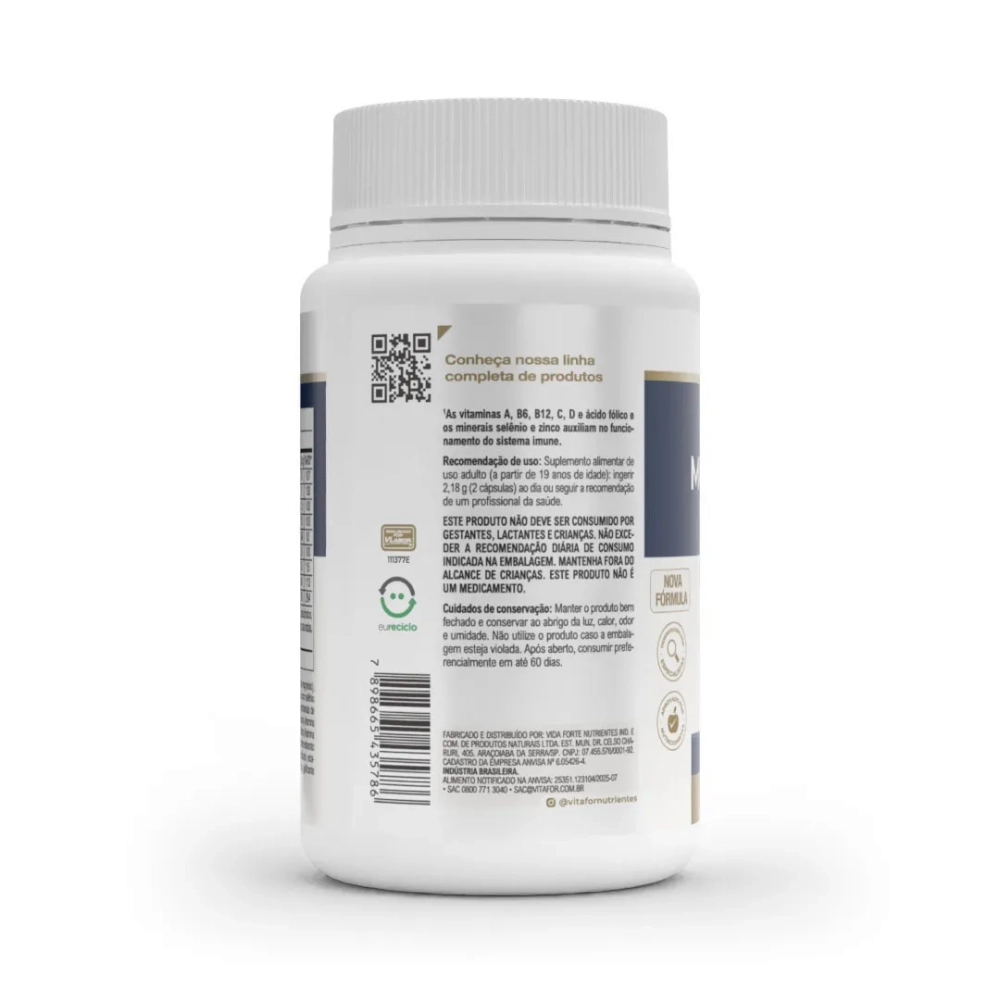 Imunomult Multivitamínico - 120 Cápsulas, 1000mg - Vitafor