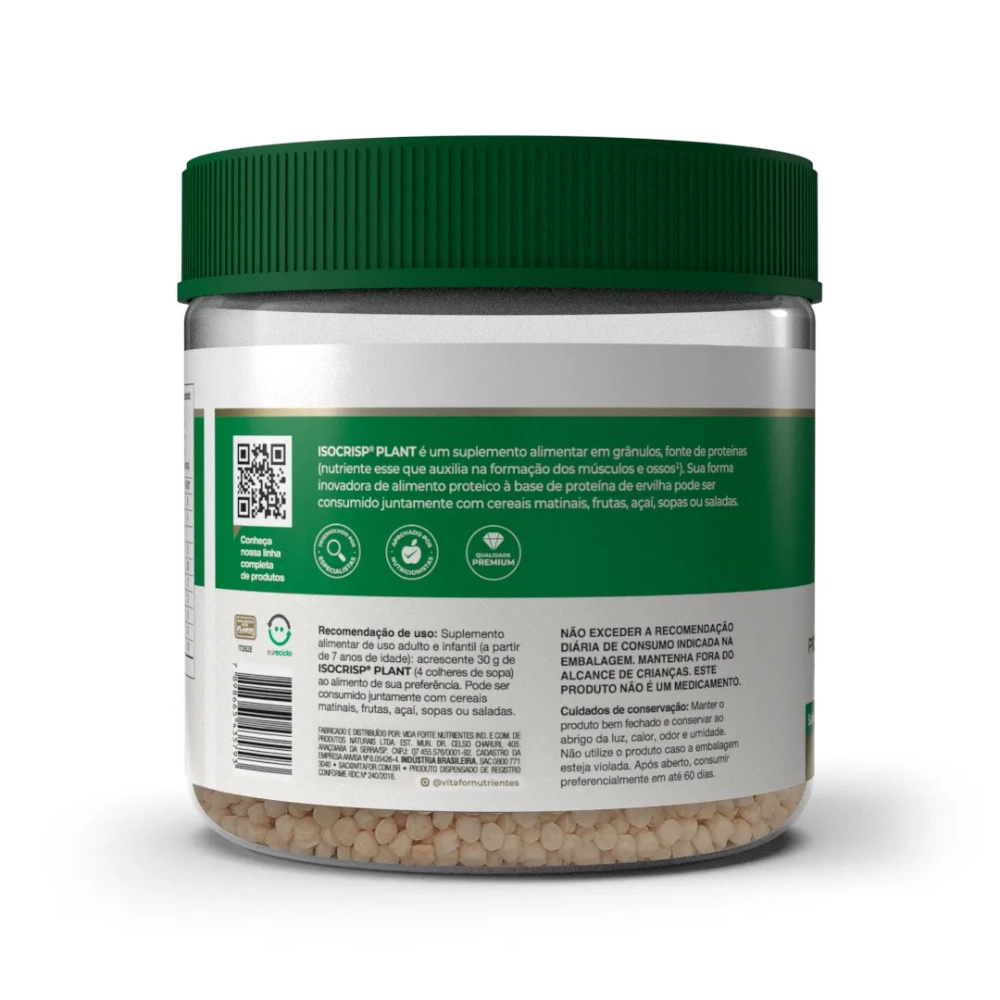 Isocrisp Plant, Sabor Neutro, 240g pote - Vitafor