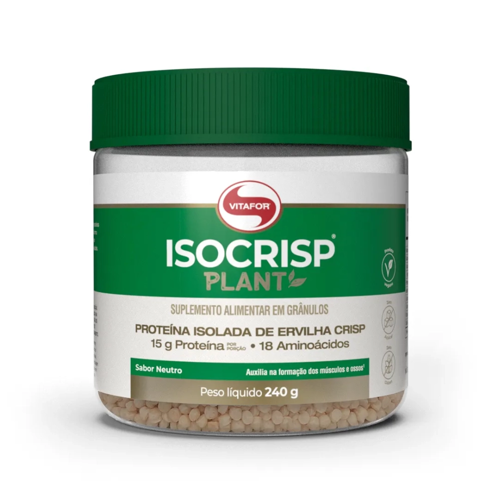 Isocrisp Plant, Sabor Neutro, 240g pote - Vitafor