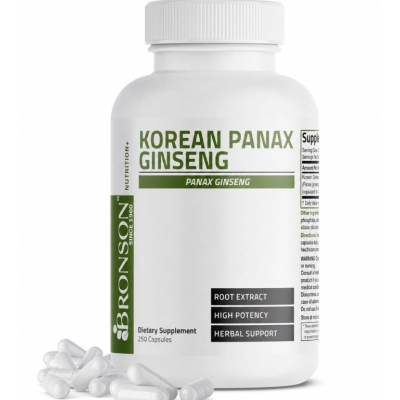 Korean Panax Ginseng 100mg, Cápsulas Opções, Bronson
