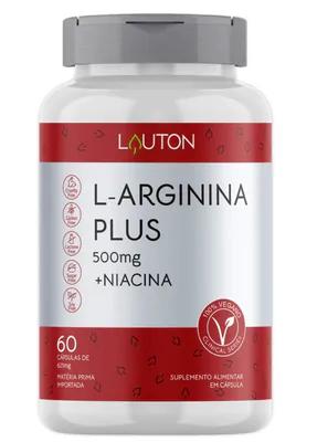 L-Arginina Plus 500mg, 60 Cápsulas, Lauton Nutrition
